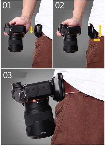 UJM Portátil Liberación Rápida Cámara Montaje Cinturón Colgador Clip Funda SLR/DSL - Imagen 4 de 8