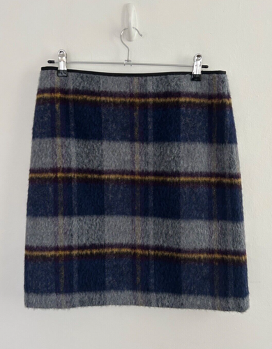 Marks & Spencer Rock Wolle-Alpaka-Mischung flauschig kariert gefüttert Größe 12 neu mit Etikett