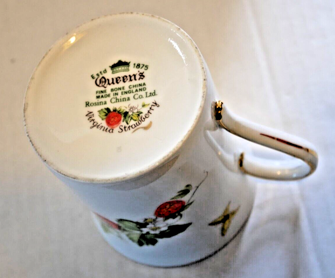 Rosina Queens Virginia Strawberry Fine Bone China Mugs (4) England eBay