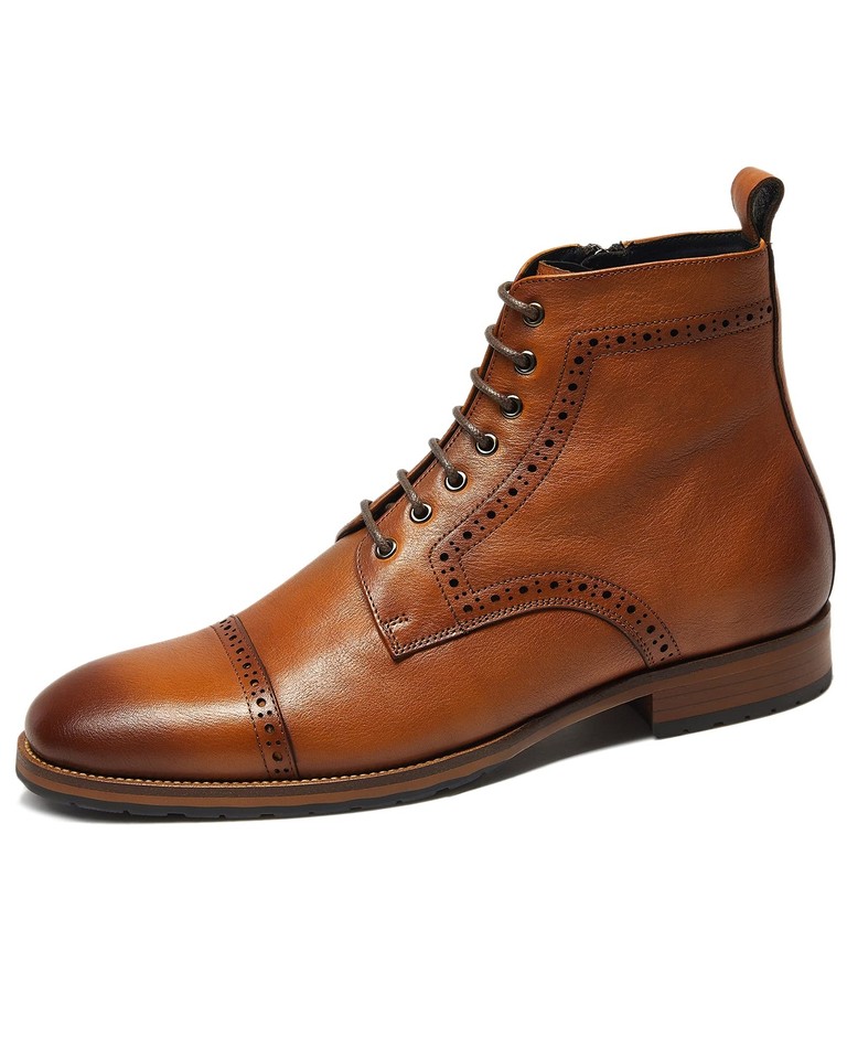 Dockorio Mens motorcycle boots genuine leather combat casual Dress work