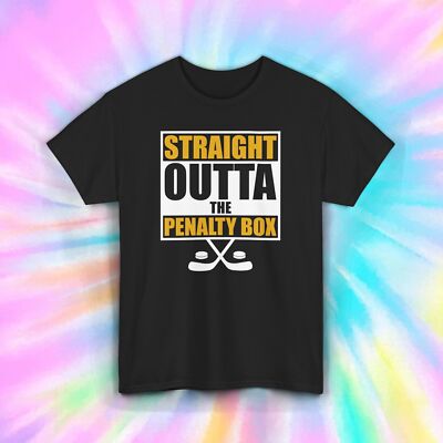 Straight Outta Penalty Box T-Shirt | Funny Hockey Player Tee | S-5XL