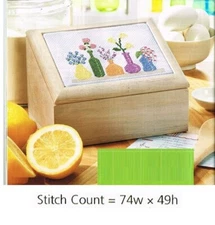 FLOWER QUINTET FOR RECIPE BOX   -  CROSS STITCH PATTERN ONLY  GU - VEE