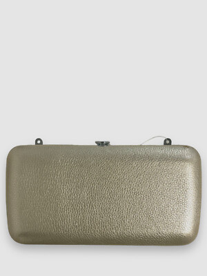 $870 Jeffrey Levinson Women's Gold Metallic Cocktail Party Clutch Purse Bag