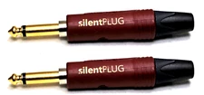 (2) Genuine NEUTRIK NP2XX-SILENT 1/4" Phone Plug Gold Contacts & Red Shell