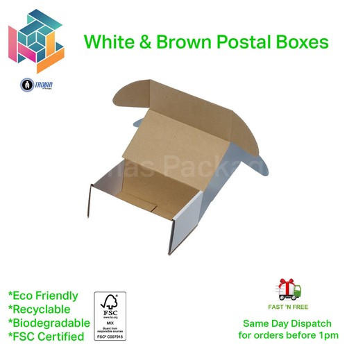 **New sizes** Trojan Cardboard Postal Boxes Gift Mailing Small Parcel Fold Up - Picture 3 of 40