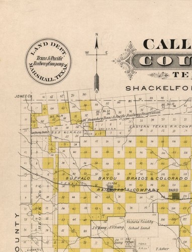 Historic County Map - Callahan County Texas - Gast 1870 - 23 x 30.12 - Picture 2 of 20