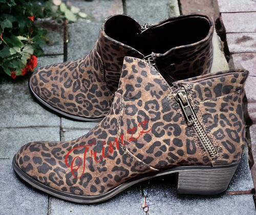 SUN & STONE Size 6.5…..…Leopard themed “Abby” Suede Ankle Boots. #85 - Picture 6 of 8
