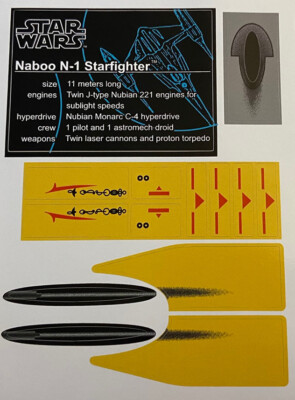 Lego Star Wars UCS Sticker sheet 10026 Naboo N-1 Starfighter Replacement