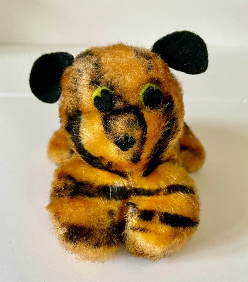 Vtg Dardenelle Pillow Pet Tiger Orange Black Striped Felt Eyes Stuffed Plush 5" - Image 2 of 4