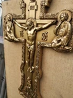 Antique gold Wooden  Carved  Cross. Large. Wall cross. Orthodox.
