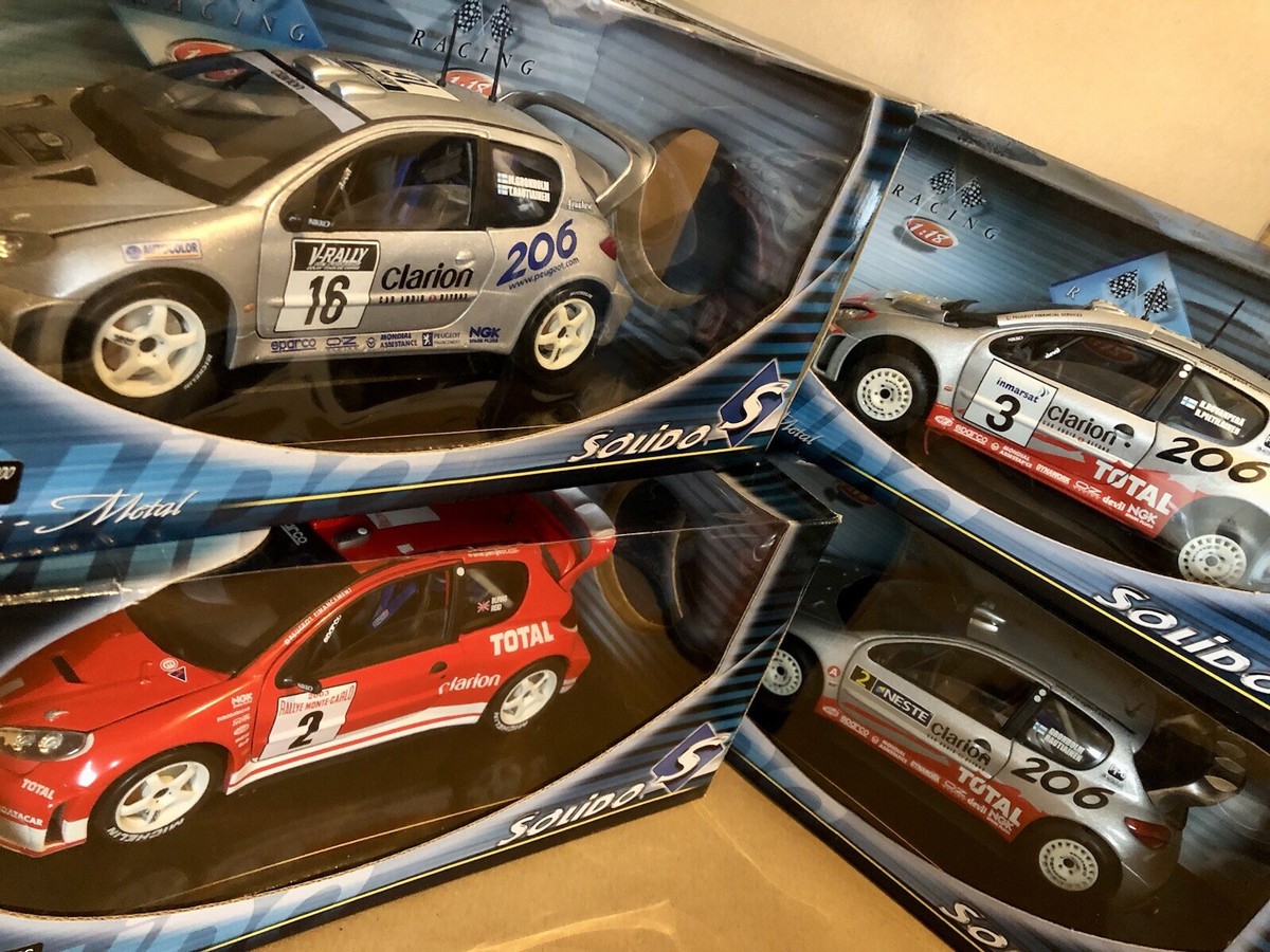 オートアート1/18 2002年プジョー206 WRC FOUR 1:18 Peugeot 206 WRC - Burns/Gronholm/Rovanpera - Solido, not