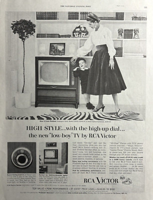 1954 RCA Victor New 21 Inch Pickford Television High Up Dial Vintage Print Ad