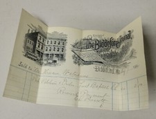 Beautiful 1891 Biddeford Maine The Biddeford Journal Paper Recipt Newspaper