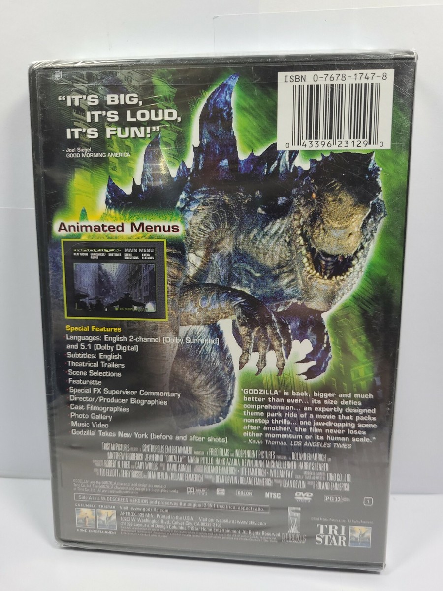 Godzilla (DVD, 1998) NEW, SEALED, Jean Reno, Hank Azaria, Harry