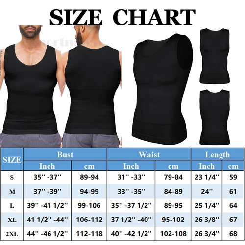 Herren T-Shirt Schlankmacher Body Shaper Bauch Brust Kompression Weste Gürtel Tank Top - Bild 16 von 28