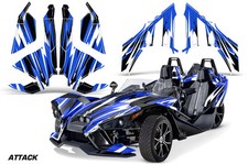 Roadster Graphics Kit Decal For Polaris Slingshot Sl 2015-2023 Attack Blue