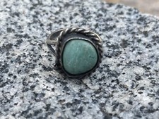 925 Sterling Silver Native American Turquoise Ring Size 5