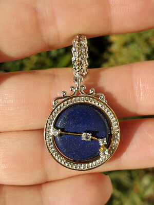 Michael Valitutti Gems en Vogue Lapis Gold Sterling Widder Sternzeichen Charm Anhänger