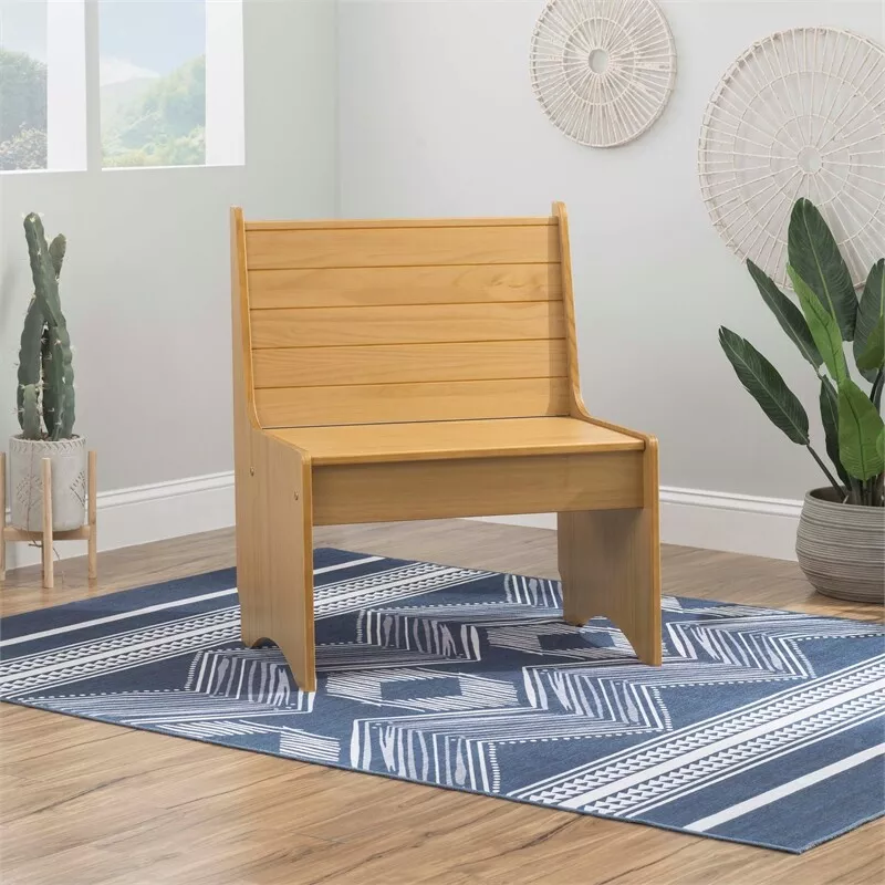 Linon Delk Pine Wood Small Back Rest Bench in Honey eBay