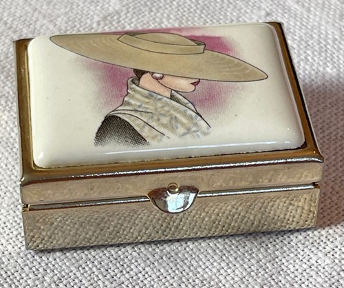 Portapillole doppio piatto argento e ceramica vintage Italia YY114 - Foto 1 di 4