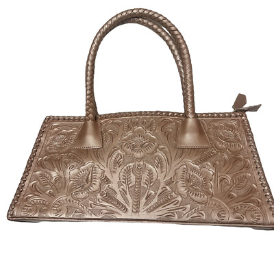 Alejandro Yeo Purse Bag Handmade Leather Runway New Large Pink Metallic Tote