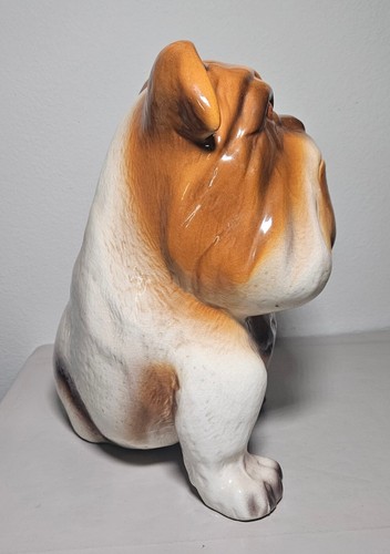 Vintage MCM Keramik Crackled glasierte Bulldogge Figur 12"x12" USA Dekor Americana - Bild 3 von 8