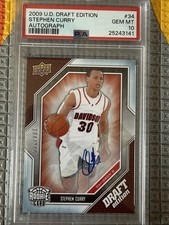 2009 U.D  Draft Edition  RC Stephen Curry #34 Autographs /249  ** SUPER LOW POP
