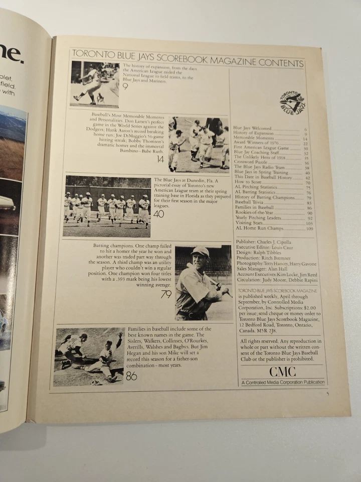 1977 Toronto Blue Jays Scorebook Magazine Vol. 1 No. 3 vs Detroit Tigers - Image 3 of 4