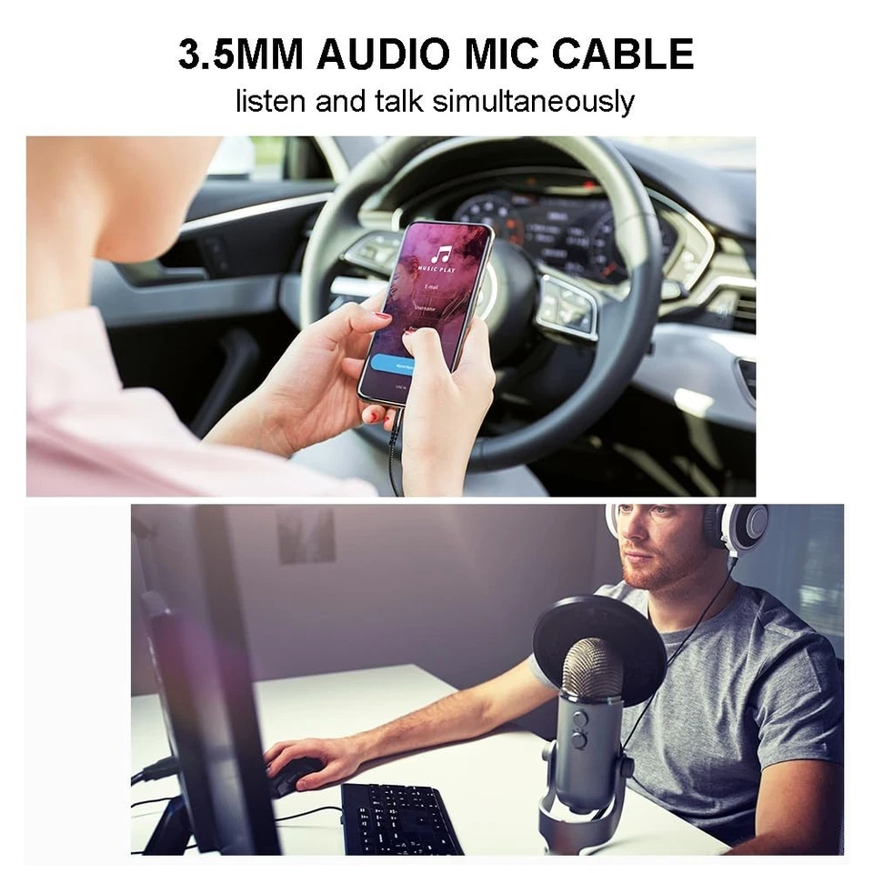 Aux Cable Jack To Jack 3.5 mm Audio Lead Male Stereo 1m Car PC Phone Plug - Image 4 of 4