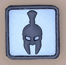 MINI SPARTAN HELMET 3D GLOW PVC TACTICAL ACU HOOK RANGER EYE TRACKER PATCH 1"