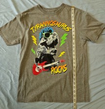 Boys XL 14/16 Dinosaur Tyrannosaurus Rex Rocks Dinosaur T-Shirt Rexy