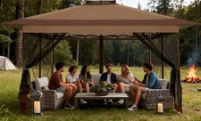 10'x15' Pop up Gazebo Screen Tent Outdoor Garden Patio Canopy with 4 Sandbags