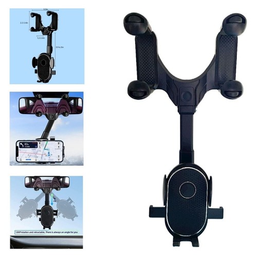 Support Téléphone Rétroviseur Rotatif 360° - Support Réglable pour Conduire en toute Sécurité - Photo 10 sur 11