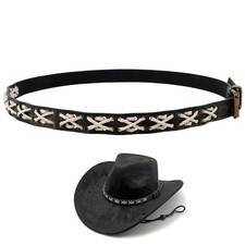 Cowboy Hat Band,Brown Leather Hat Bands for Cowboy Hats Accessories,Adjustabl...