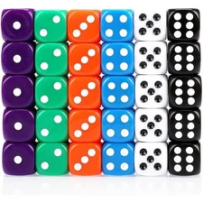 Dice Set 30PCS - 6 Sided 16Mm 6 Colours Spot Game Dice Set for Smoother Rolling