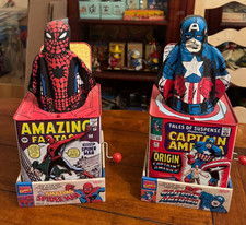 Schylling Spider-Man and Captain America Jack-in-the Boxes 2005
