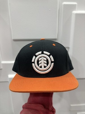 Element Skateboards Snapback Hat Black Orange Flat Brim Adjustable