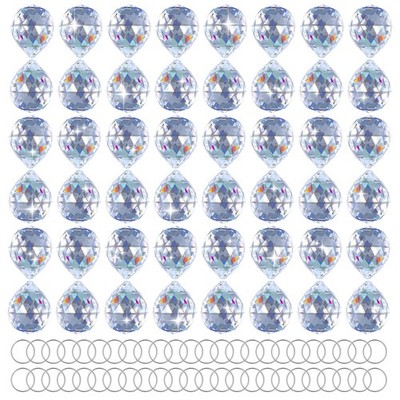 48pcs 20mm Clear Crystal Ball Prism with 48 Rings, Sun Shine Catcher Rainbow ...
