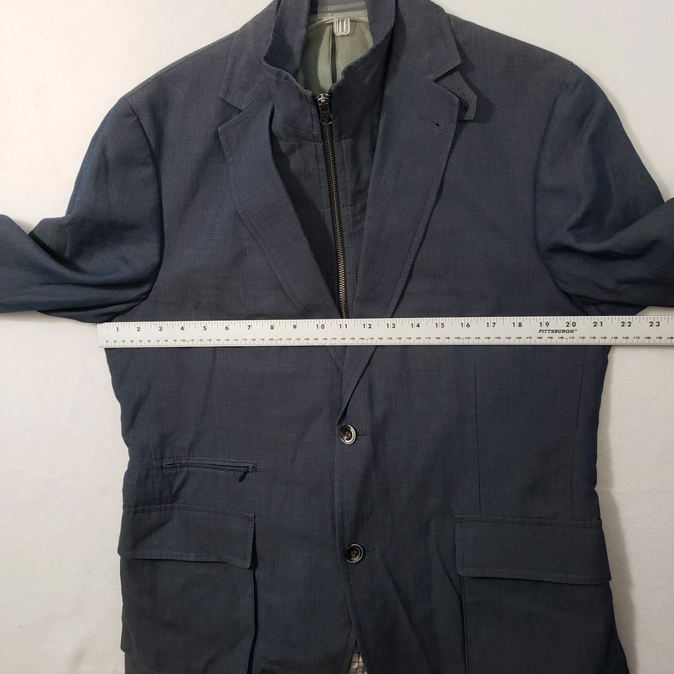 Blazer masculino KROON Commodore conversível híbrido esporte 40R azul linho/algodão - Imagem 2 de 4