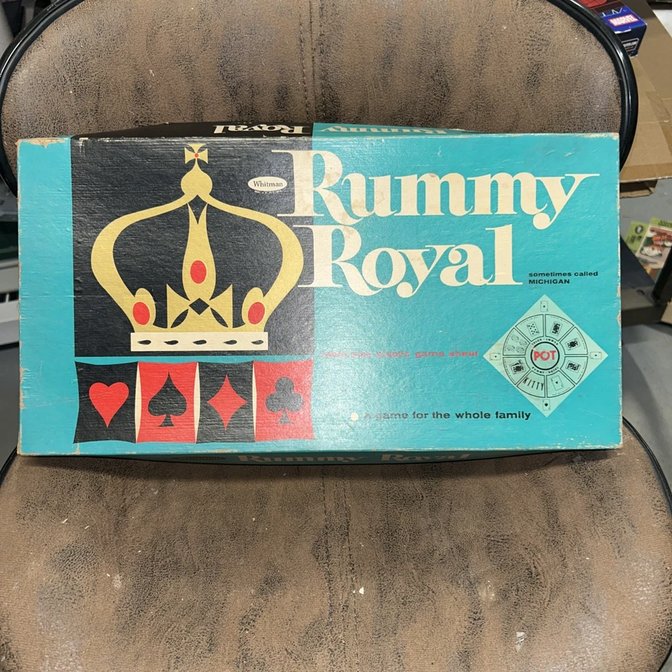 Vintage 1962 Whitman Royal Rummy Table Size Game Sheet 30" X 30" Plastic Mat. - Image 2 of 4
