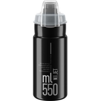 Elite Jet Plus Trinkflasche Fahrradflasche schwarz 550 ml