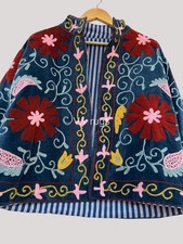 Hand Embroidered Coat Boho Suzani Jacket Women's Festival Ethnic Fashion