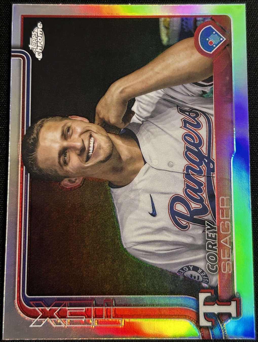 Corey Seager 2025 Topps Chrome #24 Image Variation Refractor SP