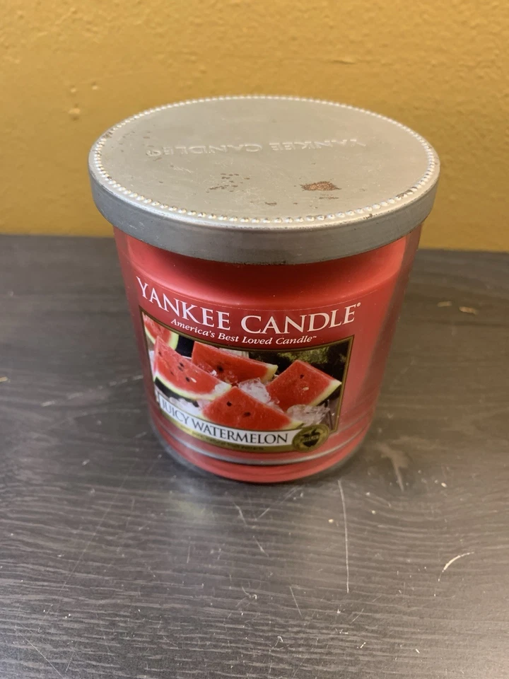 Yankee Candle Juicy Watermelon Tumbler Single Wick 7oz *Rare Label* - Image 2 of 4