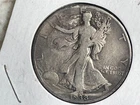 1938D Walking Liberty 90% Silver half dollar Fine Condition #102.