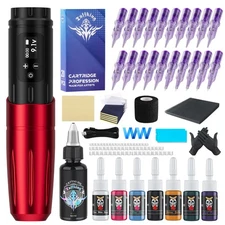 TUFFKING Tattoo Gun Kit - Wireless Rotary Tattoo Machine Kits, Professional T...