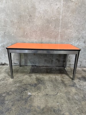 Vintage Allsteel MCM Desk Aurora IL Orange Laminate Steel 60 