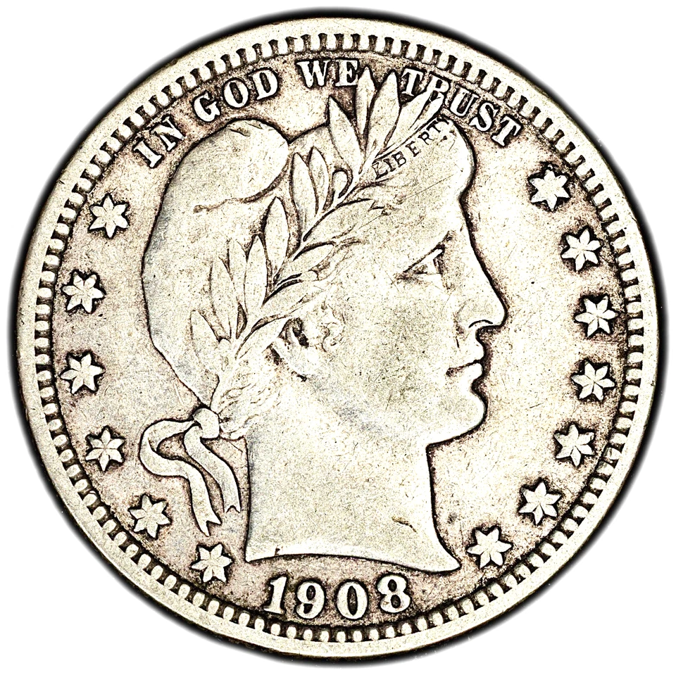 1908-O BARBER QUARTER / PCGS VF35 / HARD TO FIND / PRISTINE / REGISTRY QUALITY - Image 2 of 4