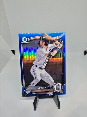 2025 Bowman Chrome Jordan Yost 1st Bowman Blue Refractor /150   Tigers SS