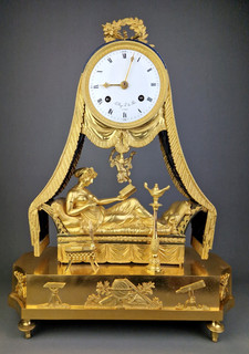 Rare Magnificent Empire Pendule " Madamme Reckamier Circa 1810 Mantel Clock